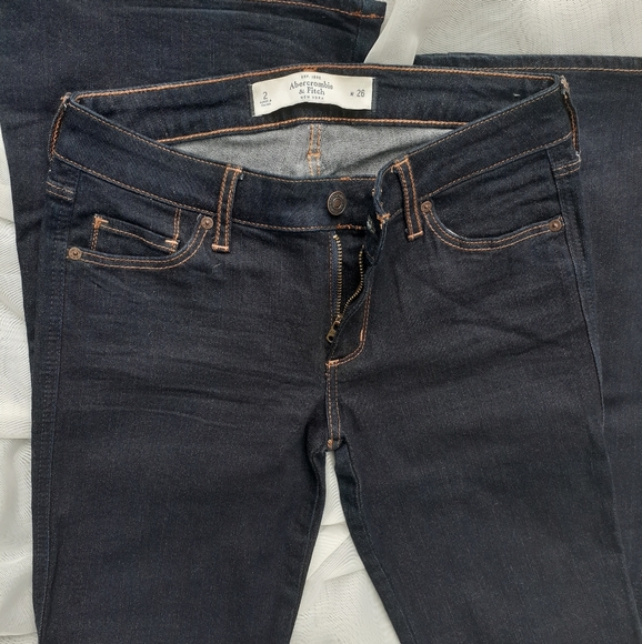 vintage y2k abercrombie dark wash bell bottoms - Picture 4 of 13